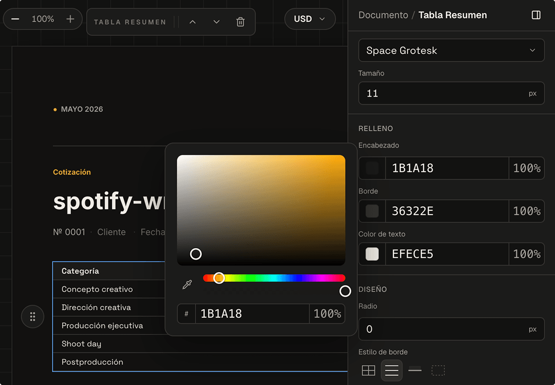 Document editor preview