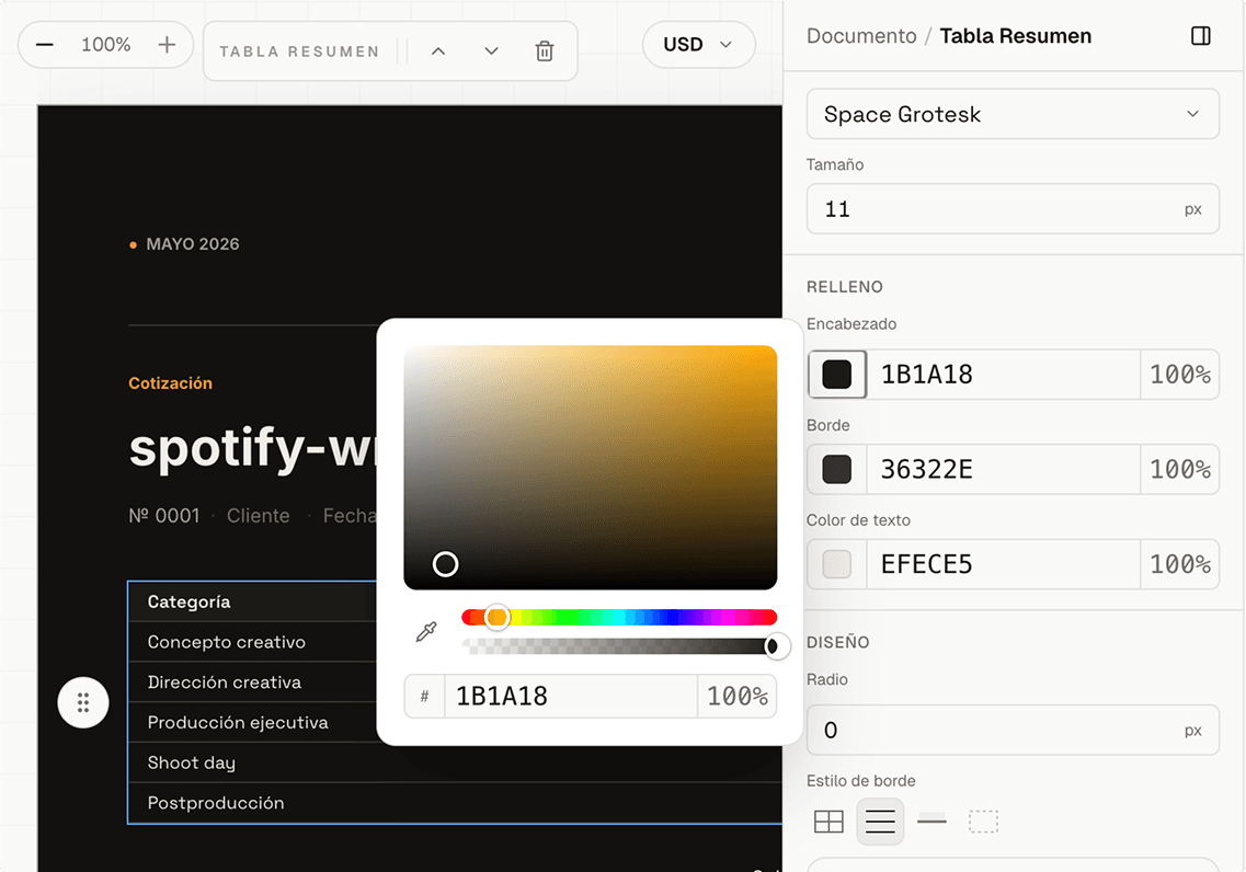 Document editor preview