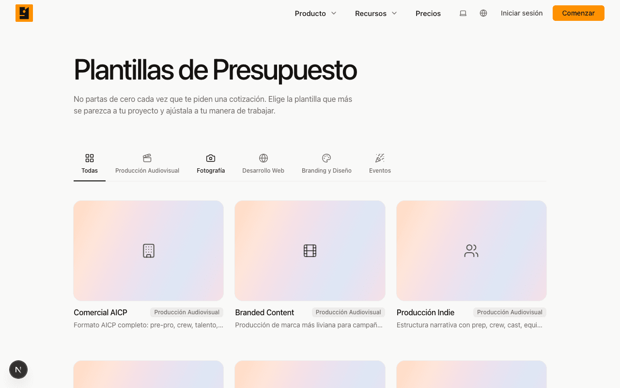 Plantillas de presupuesto: crea las tuyas y reutilízalas